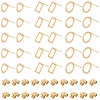 36 Pair 3 Styles 304 Stainless Steel Rectangle & Heart & Flat Round Stud Earrings EJEW-DC0001-10-1