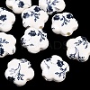 Floral Printed Porcelain Beads X-PORC-Q166-1-1