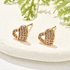 Brass Micro Pave Clear Cubic Zirconia Stud Earrings for Women EJEW-G428-25G-05-2