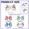 4 Pairs 4 Colors Platinum Alloy Enamel Waist Tighteners AJEW-TA0002-66-3
