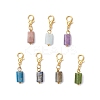 7Pcs Column Natural Rhodonite & Canadian Jade & Aquamarine & Amethyst & Apatite & Lapis Lazuli & Labradorite Pendant Decorations HJEW-JM03745-02-2
