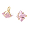 Brass Pave Cubic Zirconia Charms CU-CBABEB3-05G-03-2