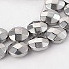 Electroplate Non-magnetic Synthetic Hematite Flat Round Bead Strands G-L368-05B-1