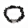 Natural & Synthetic Mixed Gemstone Stretch Bracelet for Men Women BJEW-JB06706-5