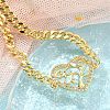 Brass Micro Pave Cubic Zirconia Link Bracelets BJEW-S158-13G-B-2