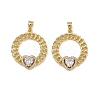Brass Micro Pave Cubic Zirconia Pendants KK-I358-068G-05-1