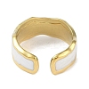 Ion Plating(IP) 304 Stainless Steel Enamel Cuff Finger Rings RJEW-L107-051G-01-2