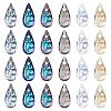 24Pcs 6 Colors Embossed Glass Rhinestone Pendants GLAA-PH0001-44-1