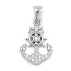 304 Stainless Steel Micro Pave Cubic Zirconia Pendants STAS-D112-03P-06-1