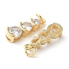 Brass Micro Pave Clear Cubic Zirconia Pendants KK-Q031-34G-2