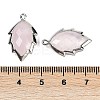 Natural Rose Quartz Faceted Leaf Pendants G-I375-04P-05-3
