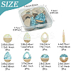 16Pcs 8 Styles Transparent Resin & White Wood Pendants RESI-FS0001-82-4