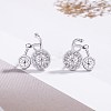 Brass Micro Pave Clear Cubic Zirconia Stud Earrings EJEW-BB61226-A-2