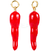 8Pcs Brass Enamel Pendants KK-BBC0019-81-7