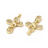 Brass Micro Pave Cubic Zirconia Pendants ZIRC-P106-06G-3