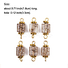 10Pcs Crackle Glass Cube Connector Charms PALLOY-JF03962-5