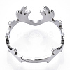 Non-Tarnish 304 Stainless Steel Deer Antler Adjustable Ring for Women X-RJEW-T027-06P-4