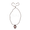 Natural Rose Quartz Tortoise Pendant Necklace NJEW-K258-02F-1