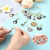 Cat Alloy Enamel Pendant Locking Stitch Markers HJEW-YW00021-5