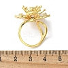 Brass Pave Clear Cubic Zirconia Cuff Rings for Women RJEW-S621-01G-3