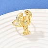 Brass Micro Pave Cubic Zirconia Cuff Rings LS-RJEW-C145-01A-G-2