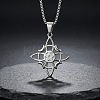 Vintage 304 Stainless Steel Witch Knot Pendant Necklaces WGBCAF0-01-1