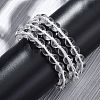 Natural Quartz Crystal Round Beaded Multi-strand Bracelets for Men Women BJEW-G743-02C-1