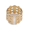 Ion Plating(IP) 304 Stainless Steel Handrail Open Cuff Rings for Women RJEW-G285-28G-3