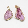 Natural Druzy Agate Pendants G-Q494-76B-2