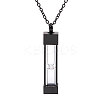 1Pc Glass Hourglass Rectangle Pet Memorial Keepsake Urn Ashes Pendant Necklaces NJEW-CA0001-27EB-1