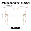 2Pcs 2 Colors Fashionable Tassel Brass Cuff Earrings EJEW-LP0012-13-2