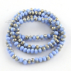 Electroplate Glass Faceted Rondelle Bead Strands X-EGLA-Q056-8mm-10-2