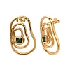 304 Stainless Steel Rhinestone Stud Earrings EJEW-P316-14G-1