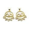 Brass Clear Cubic Zirconia Pendants KK-G446-14G-2