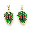 Brass Enamel Pendants KK-N257-59G-1