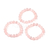 Round Natural Selenite Beaded Stretch Bracelets BJEW-L694-002A-02-1