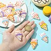 30Pcs 5 Styles Opaque Resin Imitation Animal Pizza Cabochons RESI-CJ0003-67-4