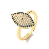 Brass Micro Pave Cubic Zirconia Cuff Open Rings for Women RJEW-K264-09B-G-4