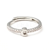 Clear Cubic Zirconia Initial Letter Adjustable Ring RJEW-C052-01P-C-2