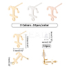 30Pcs 3 Colors 201 Stainless Steel Stud Earring Findings STAS-DC0010-24-2