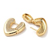 Brass Pave Cubic Zirconia Hoop Earrings for Women EJEW-M258-06G-B-2