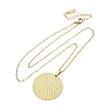 Flat Round 304 Stainless Steel Pendant Necklaces NJEW-M096-28G-2