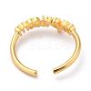Constellation/Zodiac Sign Brass Cuff Rings RJEW-O042-06G-E-2