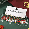 5 Pairs Christmas Theme Alloy Enamel Hoop Earrings FS-WG7AF48-25-1