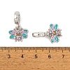 Rack Plating Alloy Rhinestone European Dangle Charms FIND-C055-21P-3