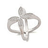Brass Micro Pave Cubic Zirconia Cuff Rings RJEW-P169-02P-2