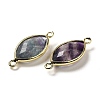 Natural Fluorite Faceted Connector Charms G-K347-03G-15-2