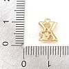 Brass Micro Pave Clear Cubic Zirconia Charms KK-Z151-18G-X-3