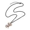 Alloy Enamel Black & White Pendant Necklaces NJEW-JN05121-03-4