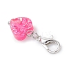 Transparent Resin Heart Pendants Decorations HJEW-JM04140-5